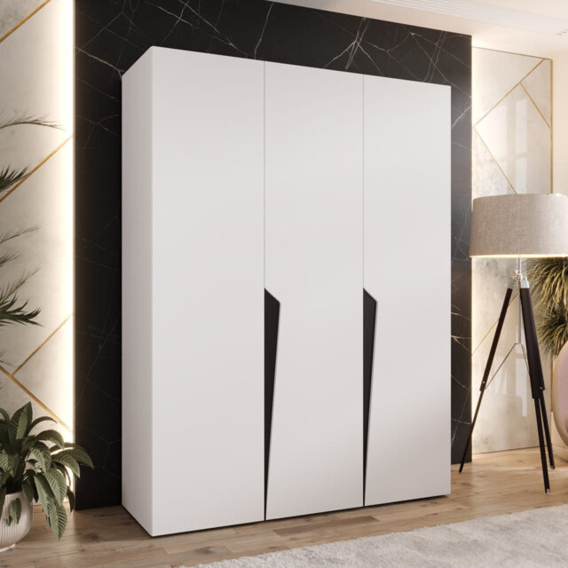 Piano I Hinged Door Wardrobe 150cm - Three-Door Wardrobe with Hanging Rails and Shelves