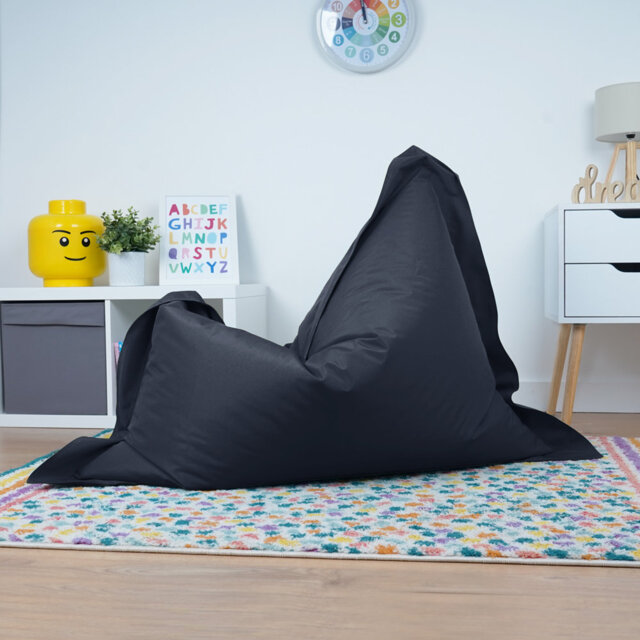 Giant Water Resistant Giant Kids Square Floor Cushion Wipe Clean Bean Bag - Versatile Lightweight Comfortable Beanbag Seat - Kids Lounger Bedroom Seat