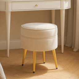 Willsboro 40cm Wide Velvet Round Solid Colour Footstool Ottoman