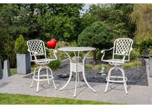 Lyda Round Outdoor with Umbrella Hole Bar Table - 90 cm W 90 cm D