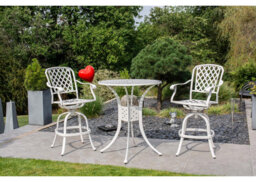Lyda Round Metal Outdoor Bar Table With Umbrella Hole , 90cm cm W 90cm cm D