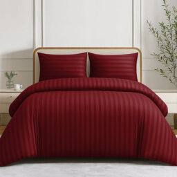 Striped 4-Piece Microfiber Bedding Set, Duvet Cover, Fitted Sheet & Pillowcases