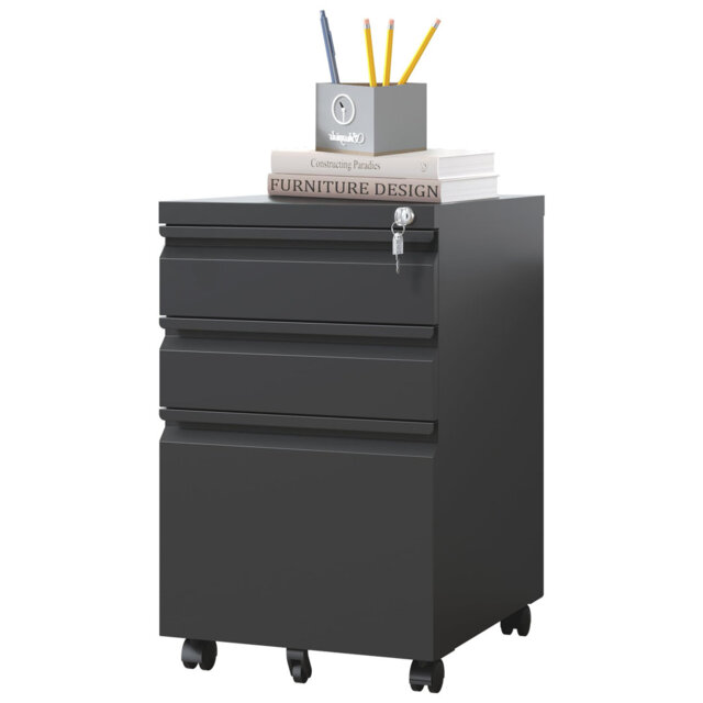 37cm Wide 3 -Drawer Mobile File Cabinet