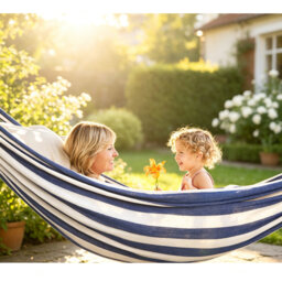Heavy Duty 660lbs Cotton Hammock, Portable Outdoor Camping Hammock with Detachable Spreader Bar, Pillow, Tree Straps and Carabiners for Patio Garden I