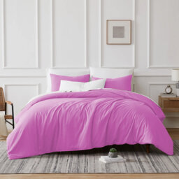 Microfibre 200 TC Plain Reversible Plain Weave Modern & Contemporary Duvet Cover Set