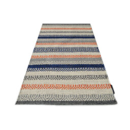 Saffron Handmade Kilim Cotton Blue/Beige/Orange Rug