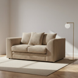2 Seater Scatter Back Sofa Compact Fabric Couch For Living Room And Lounge