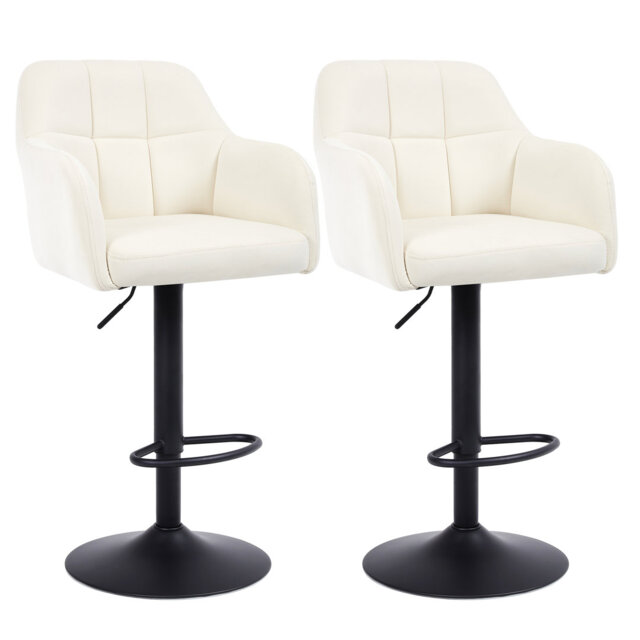 Adjustable Bar Stools with Armrests and Matte Base for Kitchen Island
