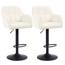 Adjustable Bar Stools with Armrests and Matte Base for Kitchen Island