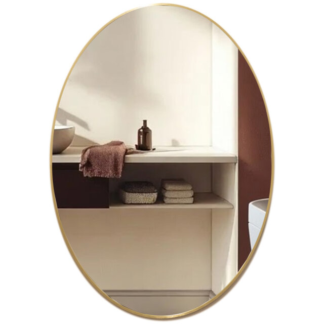 Mood Premium Oval Bathroom Mirror Framed Wall Mounted, Frame Modern & Stylish