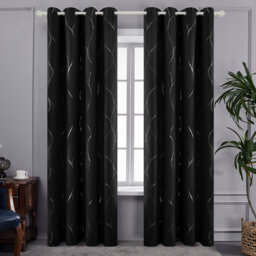 Seligman Wave Foil Printed Room Darkening Thermal Curtains