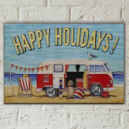 Handmade Transportation Wall Decor on Ceramic / Porcelain