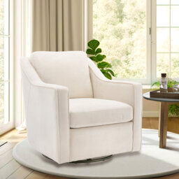 Modern Swivel Armchair W/ Removable Cushions, 360° Rotation & Thick Padding for Living Room