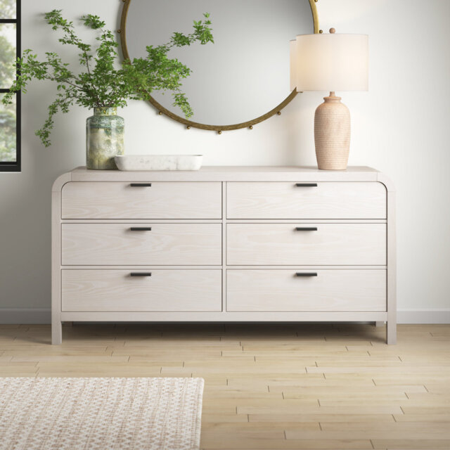 Solid Wood 172.72cm W 6 - Drawer Chest of Drawers