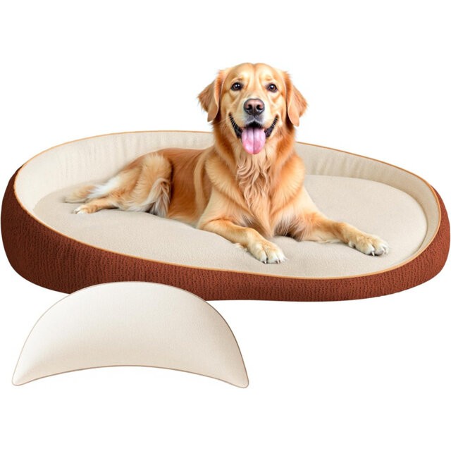 Man Friend Comfort WOWMAX Orthopedic Dog Beds For Extra Large Dogs, High Density Foam Support Pet Bed With Extra Pillows, Non Slip Bottom Large Dog Co