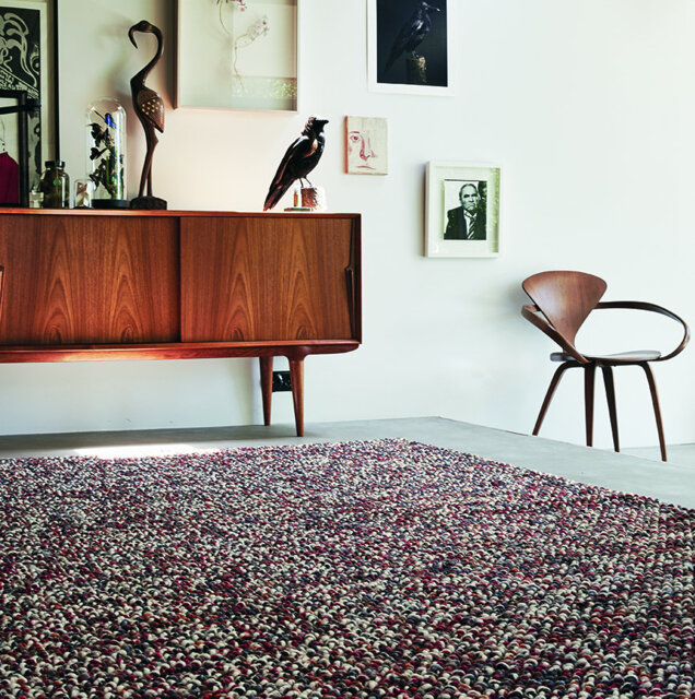 Marble Hand-Woven Red/Grey Area Rug