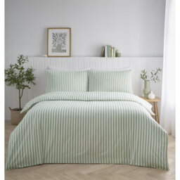 Cotton Blend Striped Duvet Cover Set