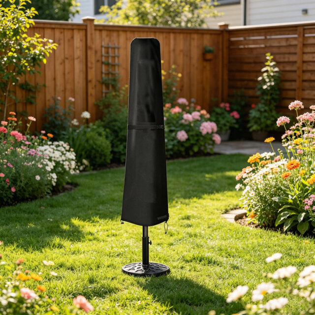 Parasol Cover Waterproof for 2-3m Parasols 600D PU Patio Umbrella Covers with Zip and Rod 177 x 50 cm