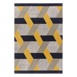 Deutsch Hand Woven Wool Gold/Grey Indoor Rug