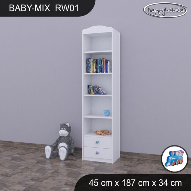 Baby Mix 187Cm H x 45Cm W Kids Bookcase