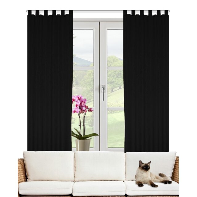 Friedland Synthetic Tab Top Curtain Pair, Opaque