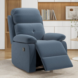 3-Position Padded Seat Upholstered Recliner with Adjustable Legrest and Backrest