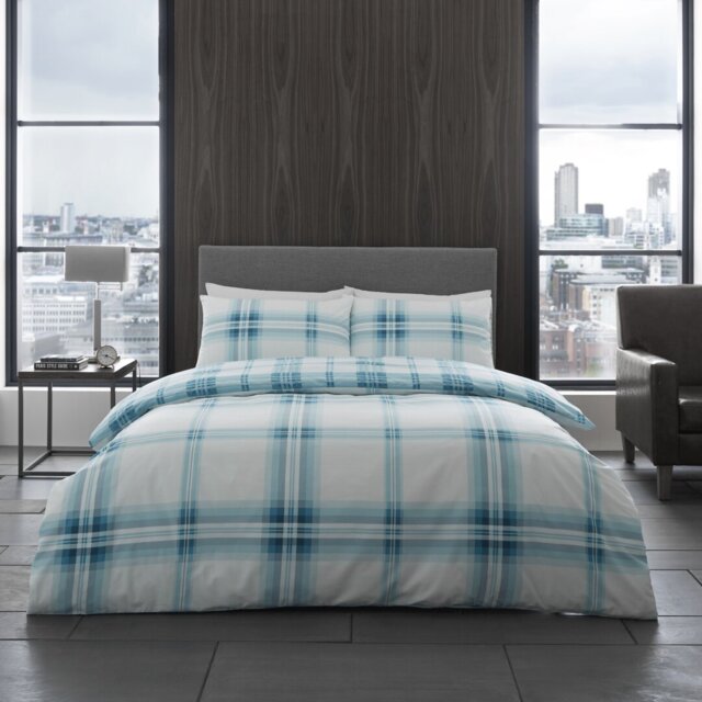 Soft Checked Duvet Cover Set with Pillowcases, Polycotton, Light weight Bedding