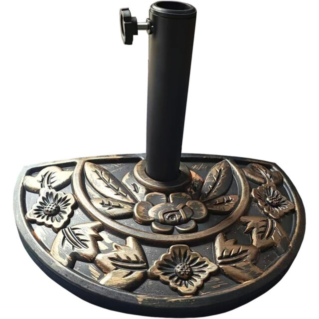 9KG Heavy Duty Half Round Umbrella Base Stand โ Durable Resin & Concrete Parasol Holder, Weatherproof Outdoor Sun Shade Base, Adjustable Tightening Kn