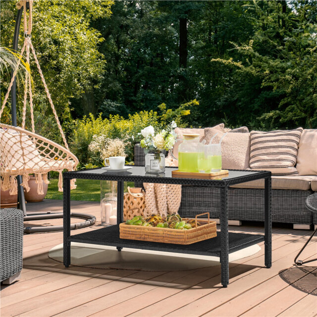 Rectangular Metal Outdoor Coffee Table , 92.5cm cm W 50.5cm cm D