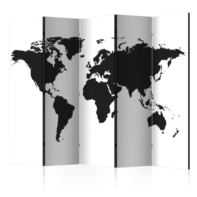 225cm W x 172cm H 5 - Panel Solid Wood Folding Room Divider