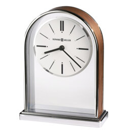Analogue Quartz Movement / Crystal Tabletop Clock in Silver