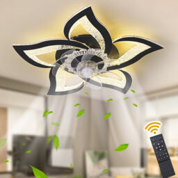 Izzabella 7- Blade Reversible LED Dimmable Ceiling Fan with Light and Remote