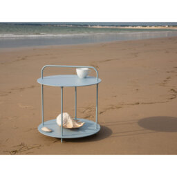 Azemar Round Metal Outdoor Side Table , 45cm cm W 45cm cm D