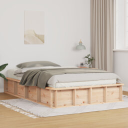Bed Frame With Storage Solid Pine Wood
