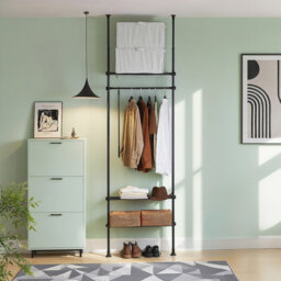 Adjustable Industrial Pipe Clothing Rack