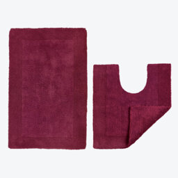 100% Cotton Bath Mat and Pedestal Mat Set