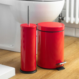 Harbour Housewares - 2x Round Toilet Brushes with Holder - Toilet Cleaning Brush Set with Non Slip Base
