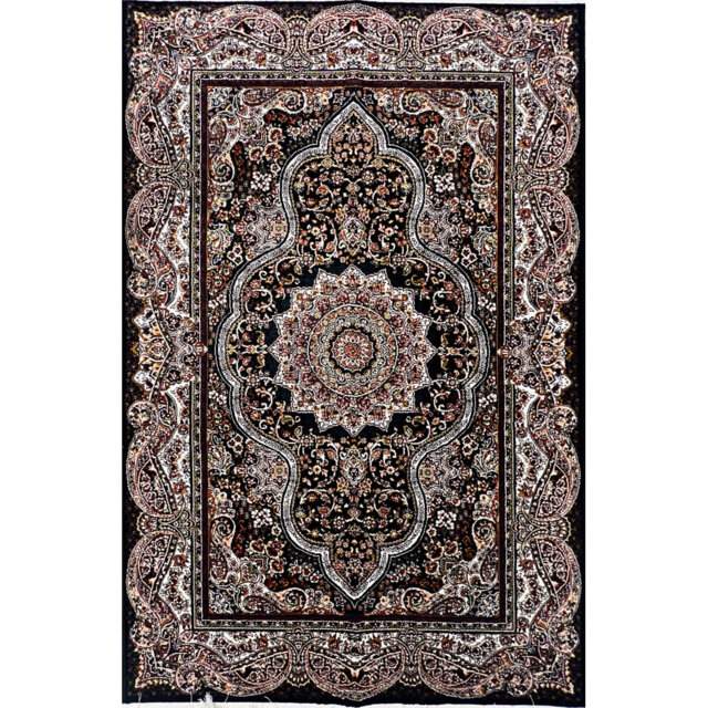 Machine Woven Brown/Black/Red Rug