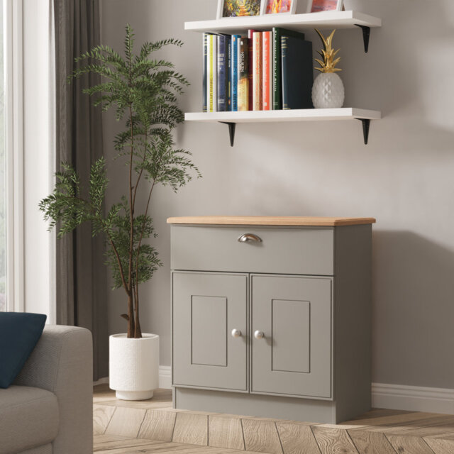 Penovich 1 Drawer 2 Door Sideboard in Dusk Grey & Riviera Oak (Ready Assembled)