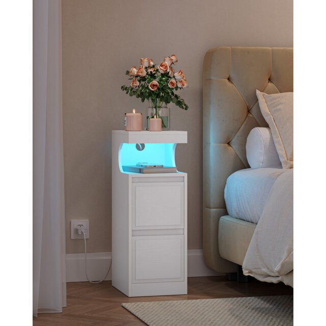 24cm W Manufactured Wood Bedside Table