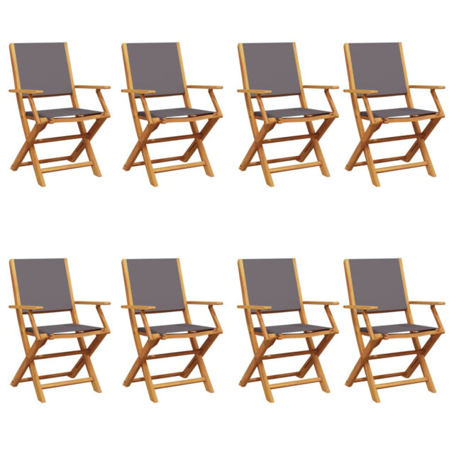 Vidaxl Folding Garden Chairs in Beige and Solid Wood