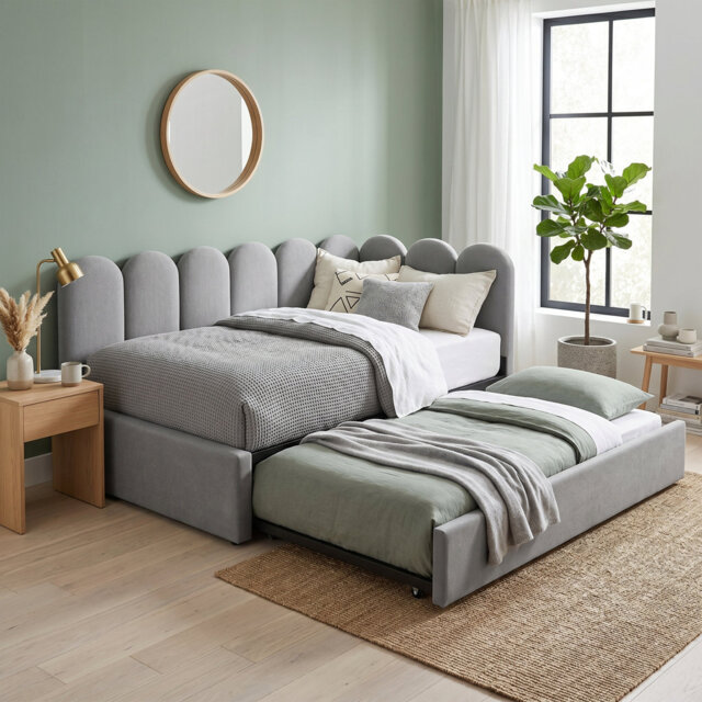 Upholstered Daybed with Trundle