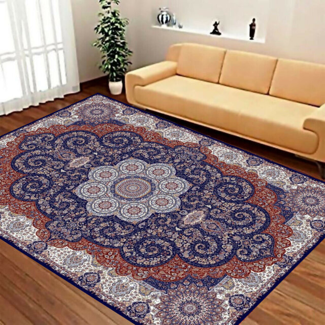 Aguste New Premium Luxury Large Blue/Red/White Rug