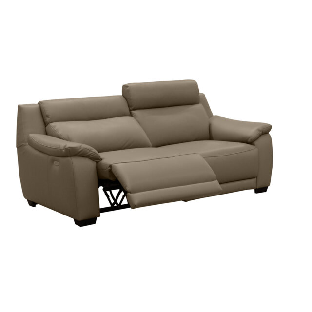 Latrale 213Cm Genuine Leather Pillow Top Arm Reclining Commercial Use Sofa