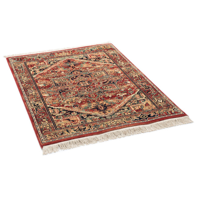 Saharna Oriental Look Flatweave Wool Red/Beige/Green Rug