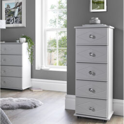 Adwell Diamond 5 Drawer Tallboy Chest