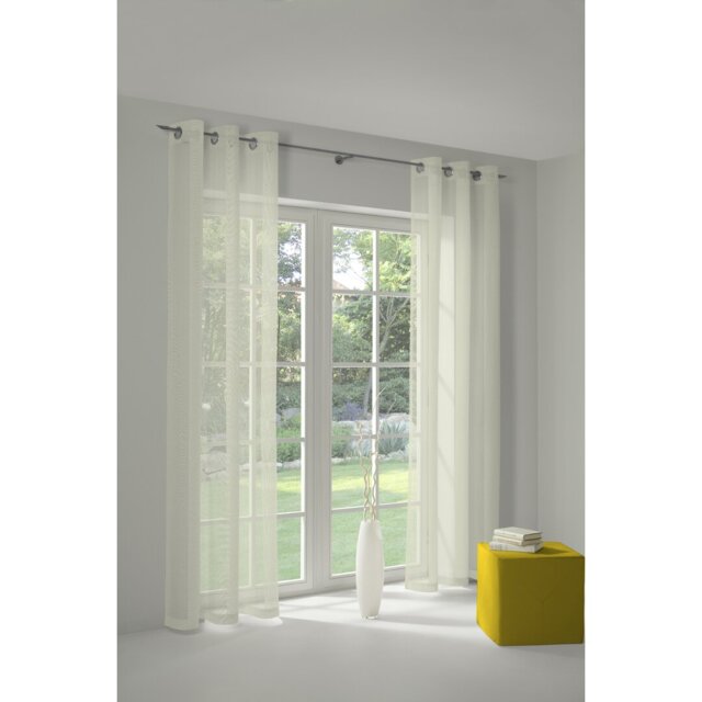 Bettina Polyester Standard Eyelets Sheer Single Curtain Panel