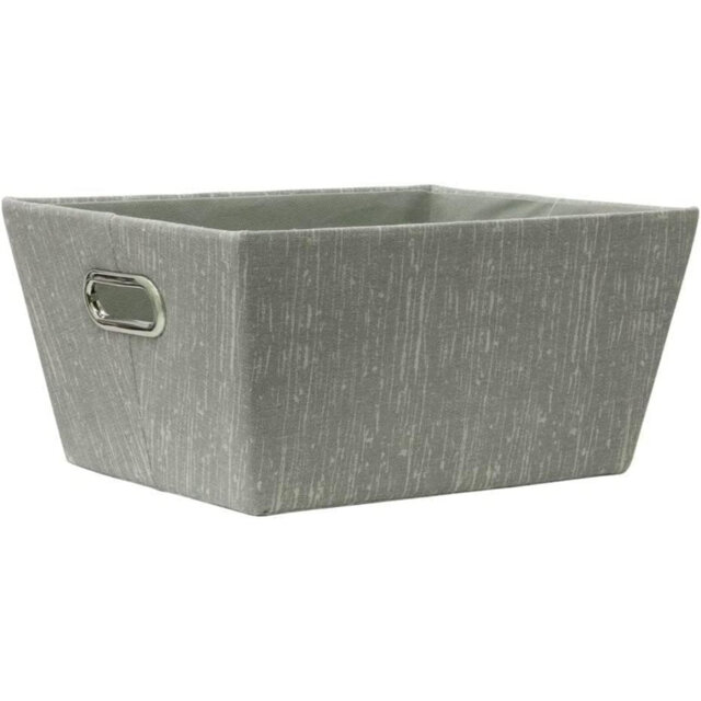 MantraRaj Rectangular Tapered Storage Basket Cardboard with Metal Handle Multipurpose Organiser