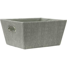 MantraRaj Rectangular Tapered Storage Basket Cardboard with Metal Handle Multipurpose Organiser