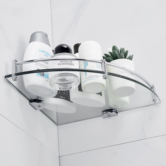 Glass Corner Wall Shelf Set Of 2